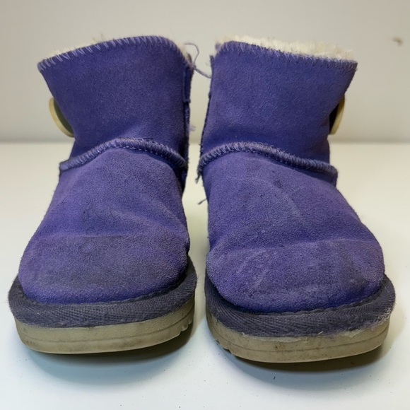 2/$20 Sheepskin Shearling Boots Size 27 Purple Ugg Style Boots Bailey Button - Picture 3 of 10